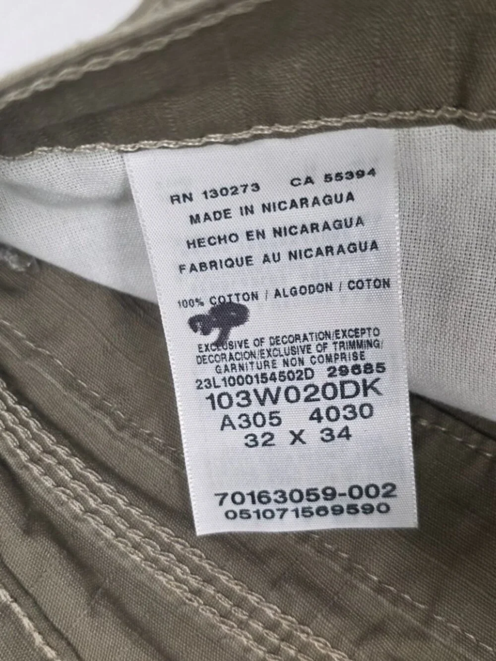 Wrangler Riggs Workwear Utility Work Pants Olive 32x34 NWOT